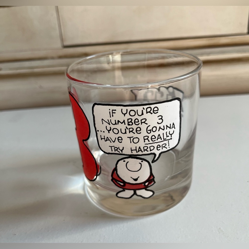 Vintage Ziggy Glass Printed Number 3 bar Lowball Drinking ‘77 Tom Wilson Rare